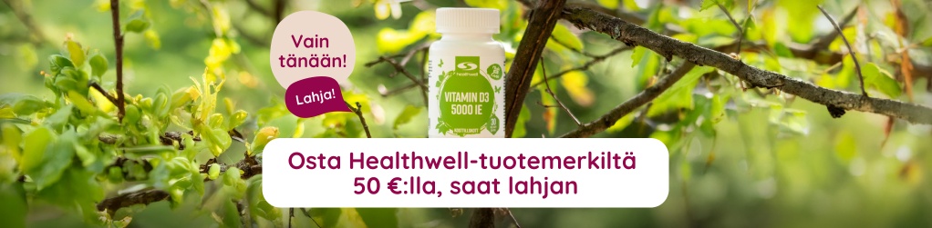 Vain tnn! Osta Healthwell-tuotemerkilt 50 eurolla, saat lahj